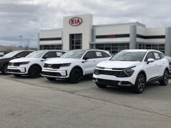 Sorento and Sportage outside Crain Kia of Bentonville in Bentonville, AR