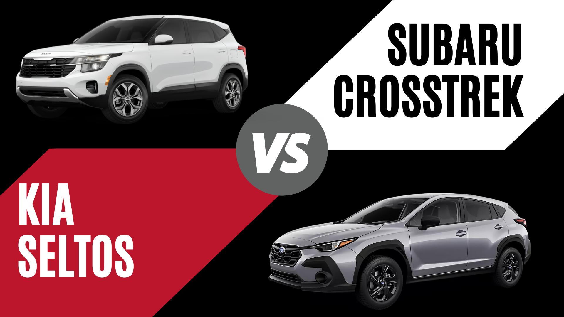 2026 Kia Seltos and Subaru Crosstrek comparison showing SUV features, AWD capability, and MPG in Bentonville, Arkansas