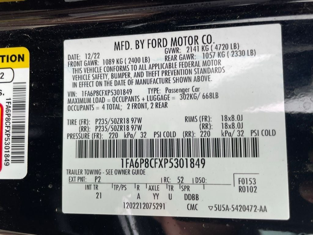 2023 Ford Mustang GT - 5.0L / PUSH BUTTON START