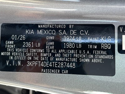 2026 Kia K4 LXS