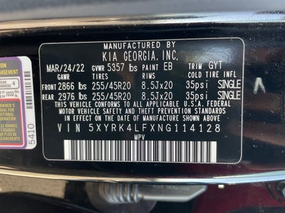 2022 Kia Sorento SX - KIA CERTIFIED / POWER MOONROOF