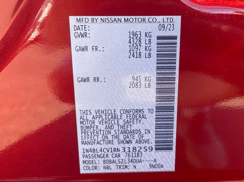 2024 Nissan Altima 2.5 SR One Owner