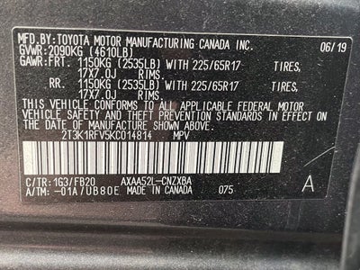 2019 Toyota RAV4 LE Clean CarFax, Blind Spot Warning