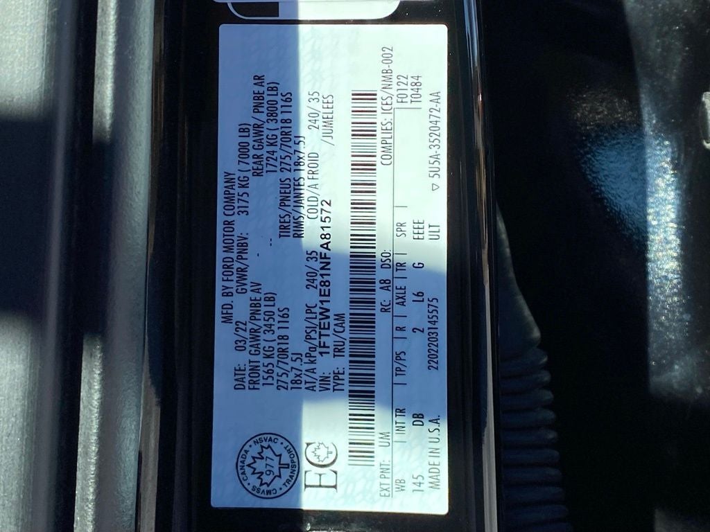 2022 Ford F-150 Tremor 3.5L Eco-Boost