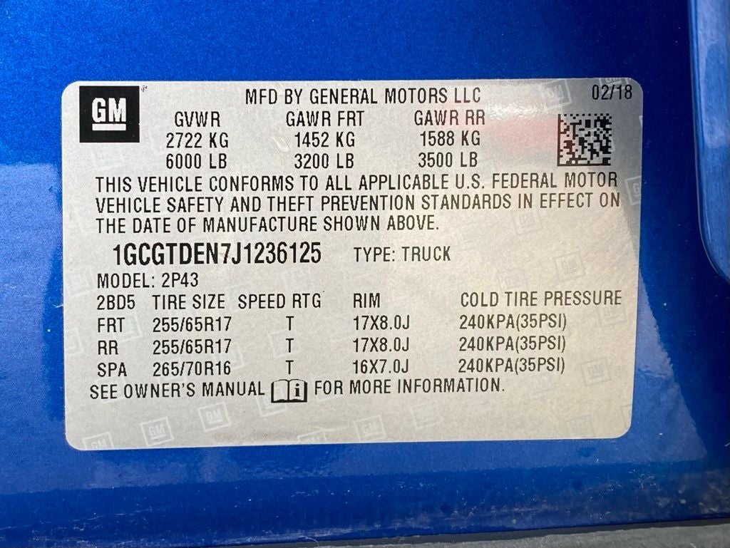 2018 Chevrolet Colorado Z71