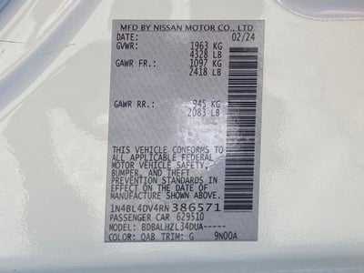 2024 Nissan Altima 2.5 SV