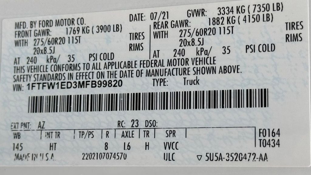 2021 Ford F-150 Lariat CLEAN CARFAX