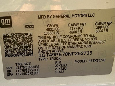 2022 GMC Sierra 2500HD AT4 ONE OWNER CLEAN CARFAX
