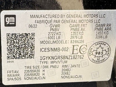 2022 Cadillac XT5 Sport HUD