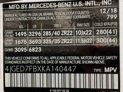 2019 Mercedes-Benz GLE GLE 63 AMG® 4MATIC®
