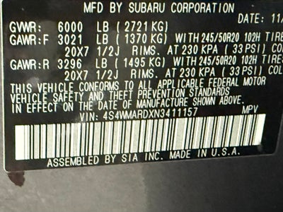 2022 Subaru Ascent Touring HEATED VENTILATED FRONT SEATS