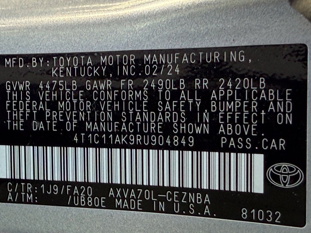2024 Toyota Camry LE - CARFAX ONE OWNER