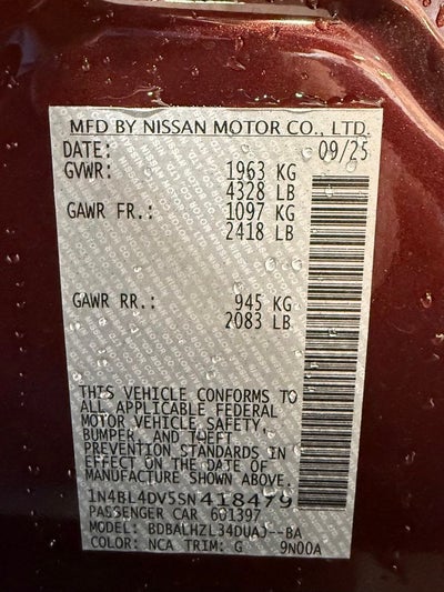 2025 Nissan Altima 2.5 SV