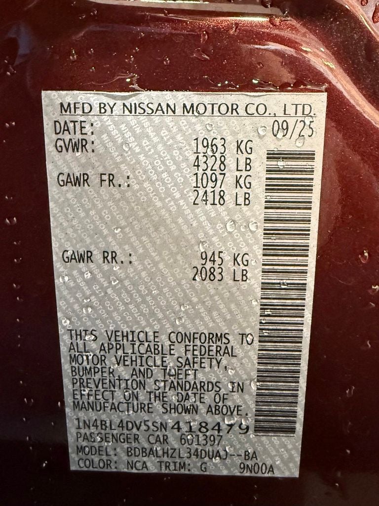 2025 Nissan Altima 2.5 SV