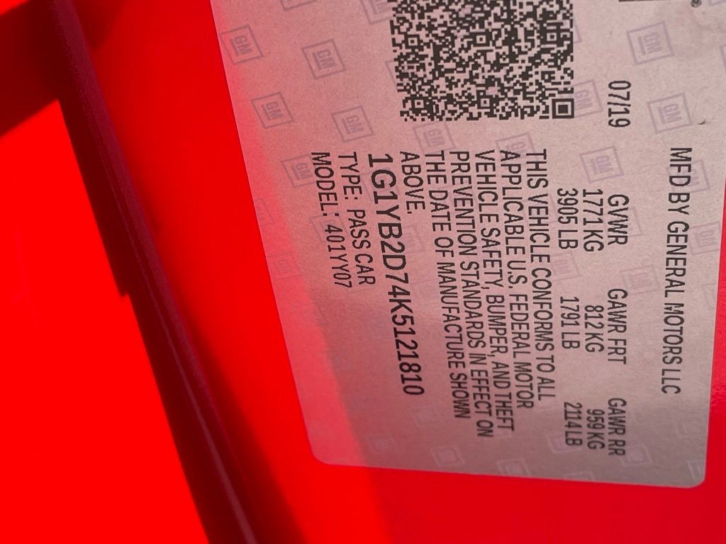2019 Chevrolet Corvette Stingray 1LT