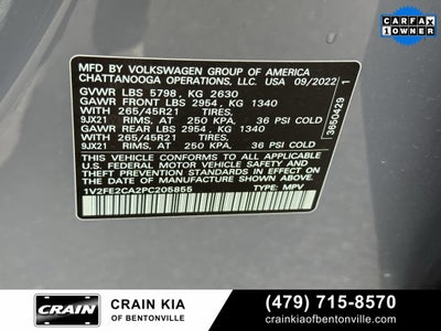 2023 Volkswagen Atlas Cross Sport 3.6L V6 SEL Premium R-Line - AWD / PANORAMIC SUNROOF / 1 OWNER