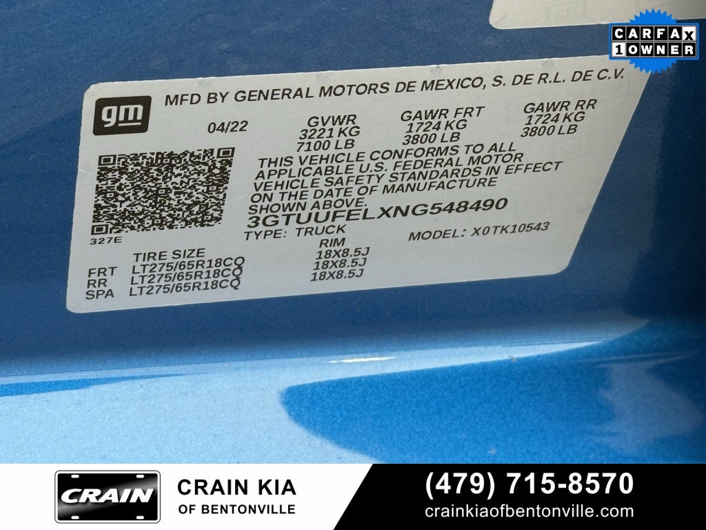 2022 GMC Sierra 1500 AT4X - 4WD / SUNROOF / ONE OWNER