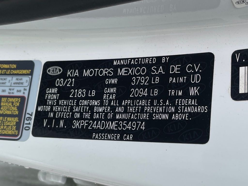 2021 Kia Forte LXS ONE OWNER / CPO