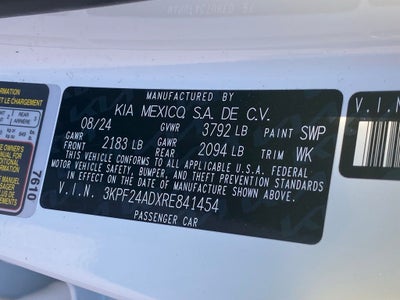 2024 Kia Forte LXS CPO / TECH PACKAGE