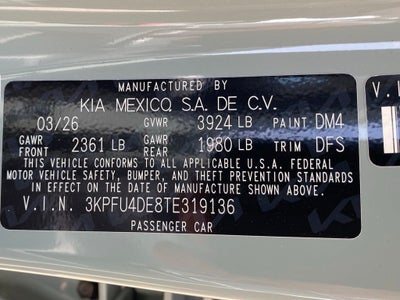 2026 Kia K4 EX