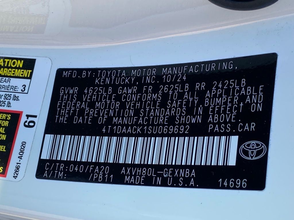 2025 Toyota Camry LE ONE OWNER