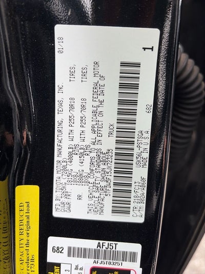 2018 Toyota Tundra SR5 5.7L V8 CLEAN CARFAX, BFGoodrich A/T Tires