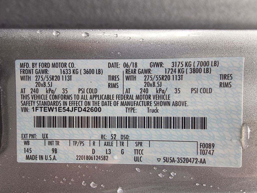 2018 Ford F-150 Platinum